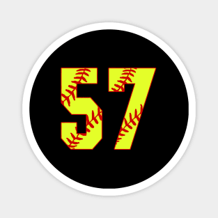 Fastpitch Softball Number 57 #57 Softball Shirt Jersey Uniform Favorite Player Biggest Fan Magnet